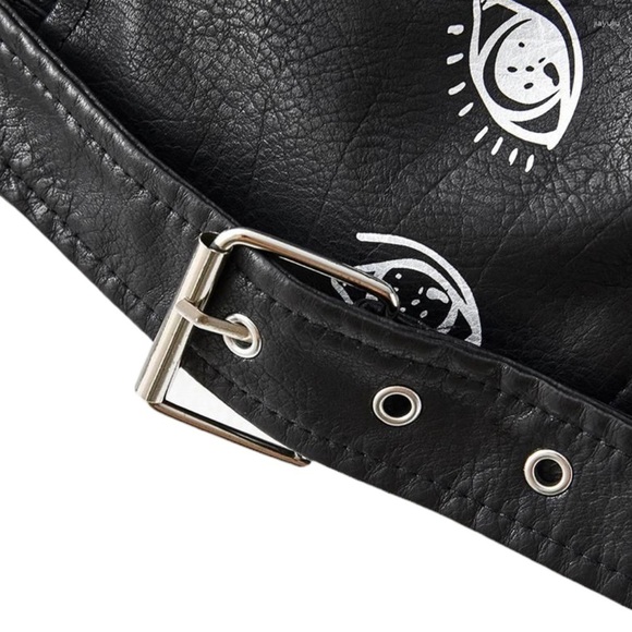 DARE YOU Faux Leather Cropped Moto Jacket Silver Hardware Black, Sm…Goth… - Picture 13 of 16